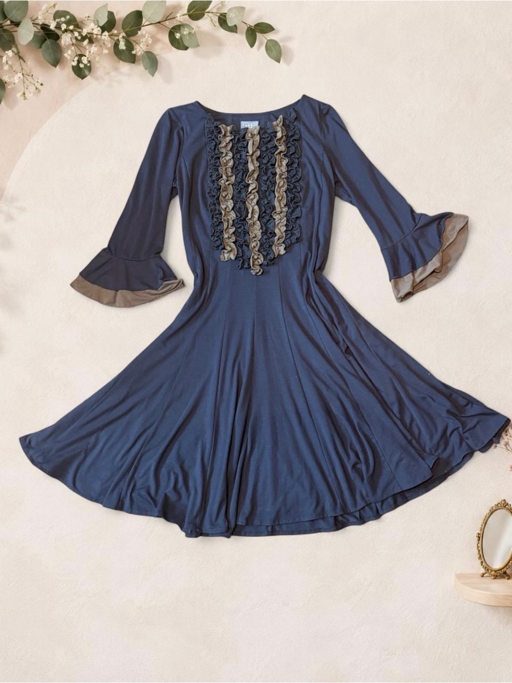 Rabbit Rabbit Rabbit Designs Ruffle Fit & Flare Dress Size Small - Picture 4 of 7